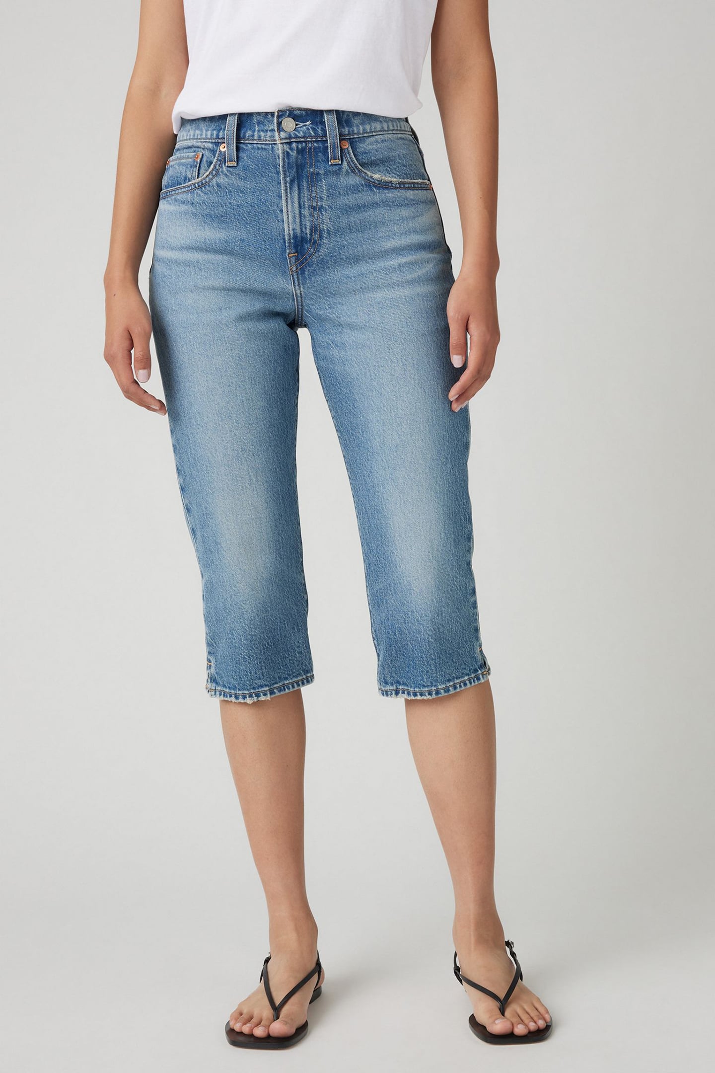 Levi's Wedgie Capri Jeans Med Indigo Maat: W28 | Straight Broeken Outlet | Dames