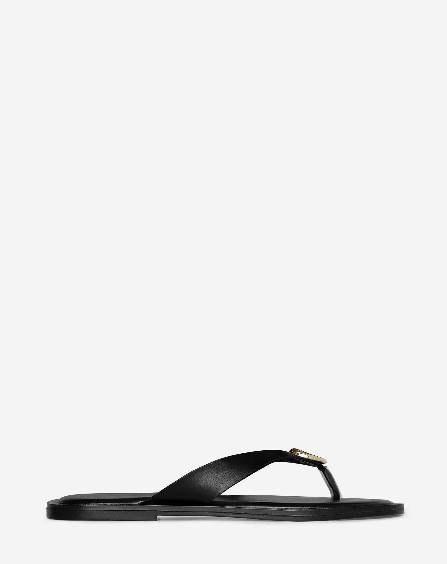 Golden Detail Slippers Zwart