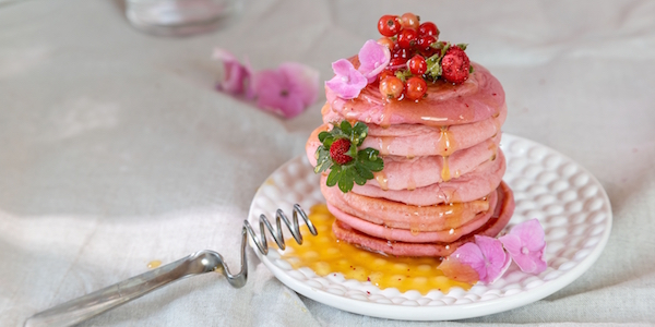 Recept: roze American pancakes