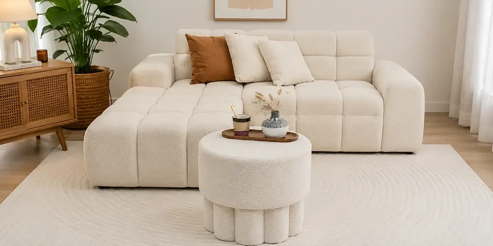 Teddy design poef van Action: deze viral interieurhit kost maar €24,95