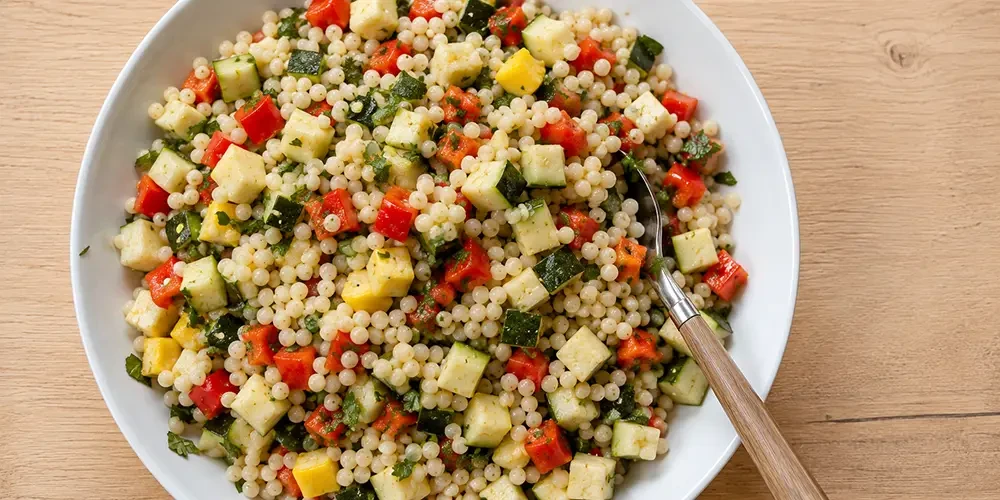 Deze frisse couscoussalade met courgette is hét bijgerecht van de zomer